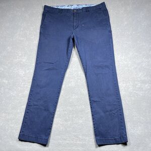 Tommy Bahama Pants Mens SZ 40 Blue Cotton Tencel Stretch Flat Front Chino Pants